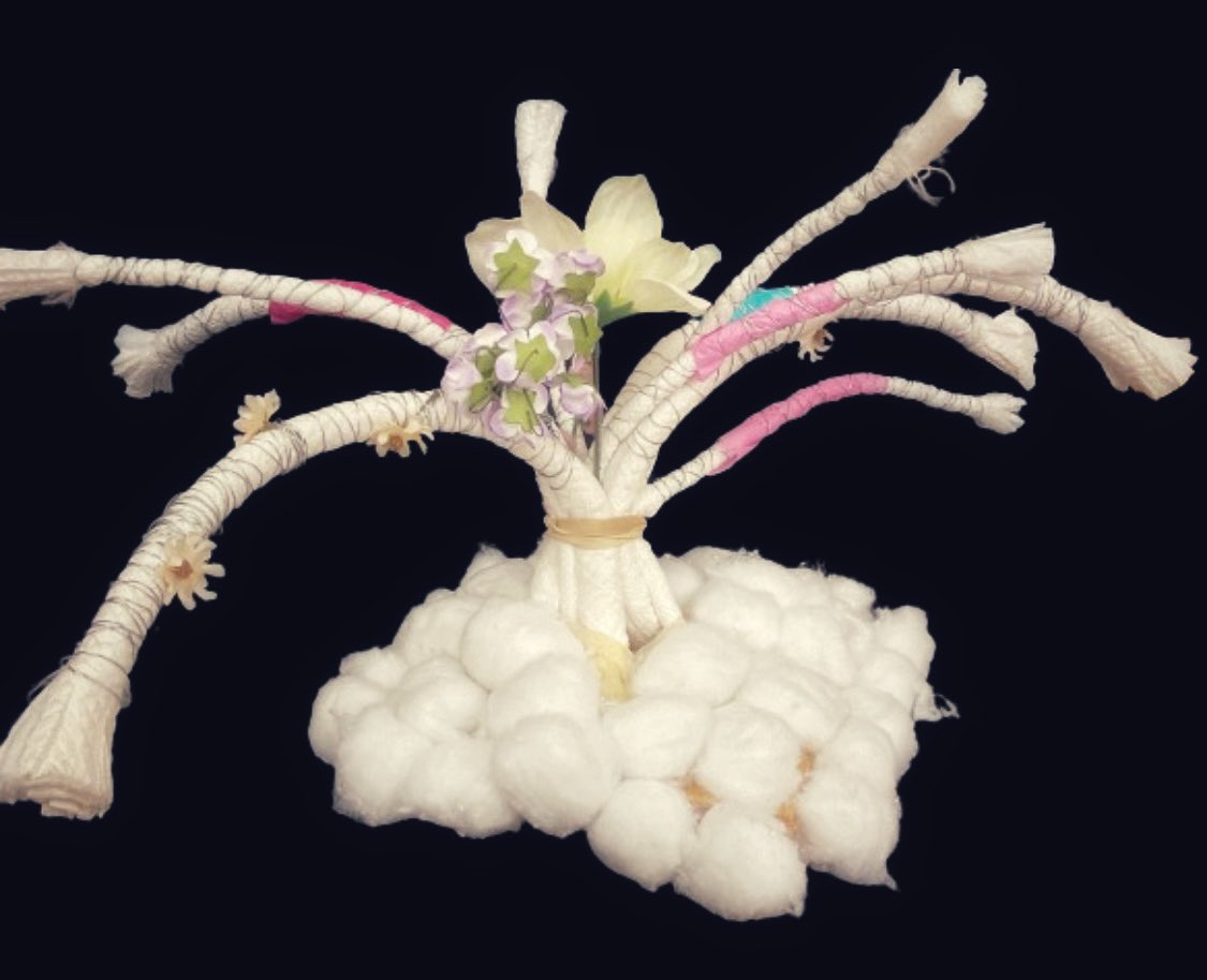 ArtTeacherMS's tweet image. Art II students use mixed media to create their trees. Thanks, #CreatewithBlick , for producing and sharing your fine resources. #ojralltheway