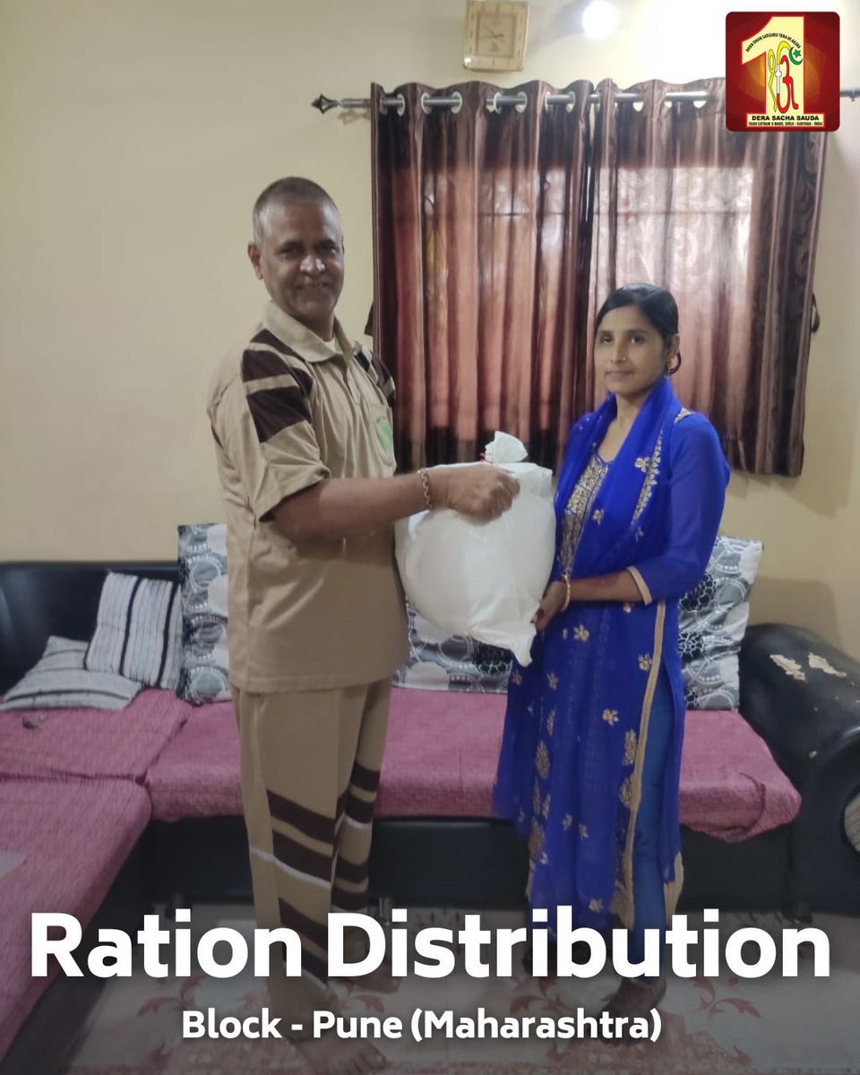 Dera Sacha Sauda volunteers are simplifying lives, distributing monthly ration kits to needy families! Their consistent efforts are a beacon of hope for those in need. #FoodBank #RationDistribution #DeraSachaSauda