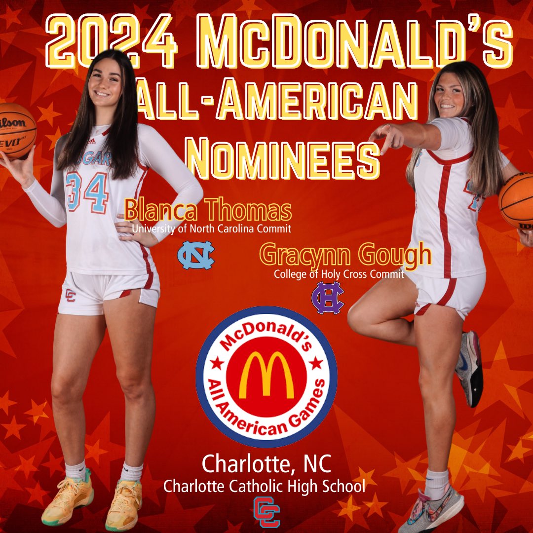 Proud to recognize Blanca Thomas and Gracynn Gough in their nomination for the 2024 McDonald’s All-American team 🌟🍟🌟🍟
Congratulations to these hard working ladies!!!