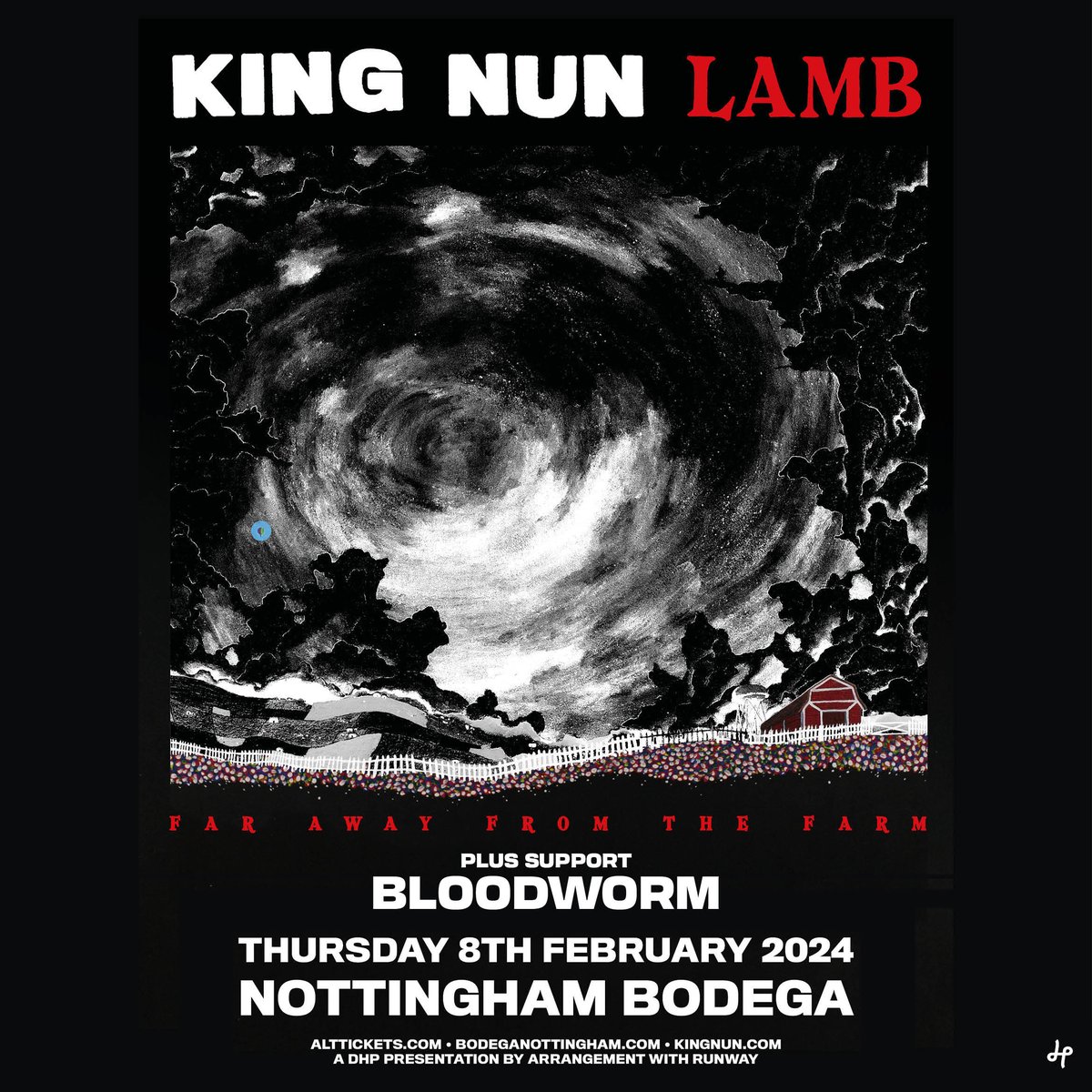 SUPPORT/ @bloodworm_band will be joining @king_nun at their @bodeganotts show on 8th February. Get your tickets: bit.ly/3vwWcic