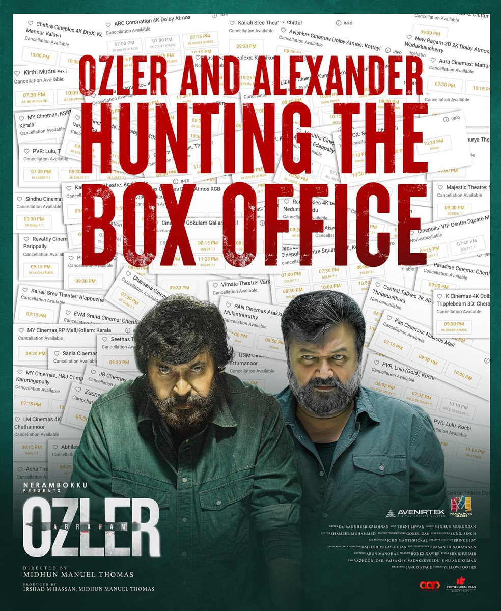 #Ozler and #Alexander Hunting The Box Office 🔥😊

#AbrahamOzler #Jayaram #MidhunManuelThomas #ThrillerMovie  #AbrahamOzlerMovie #abrahamozler #OzlerisComing #Jayaram #MidhunManuelThomas #ArjunAshokan #AnaswaraRajan #SenthilKrishna #AryaSalim #Jagadish #Saikumar…