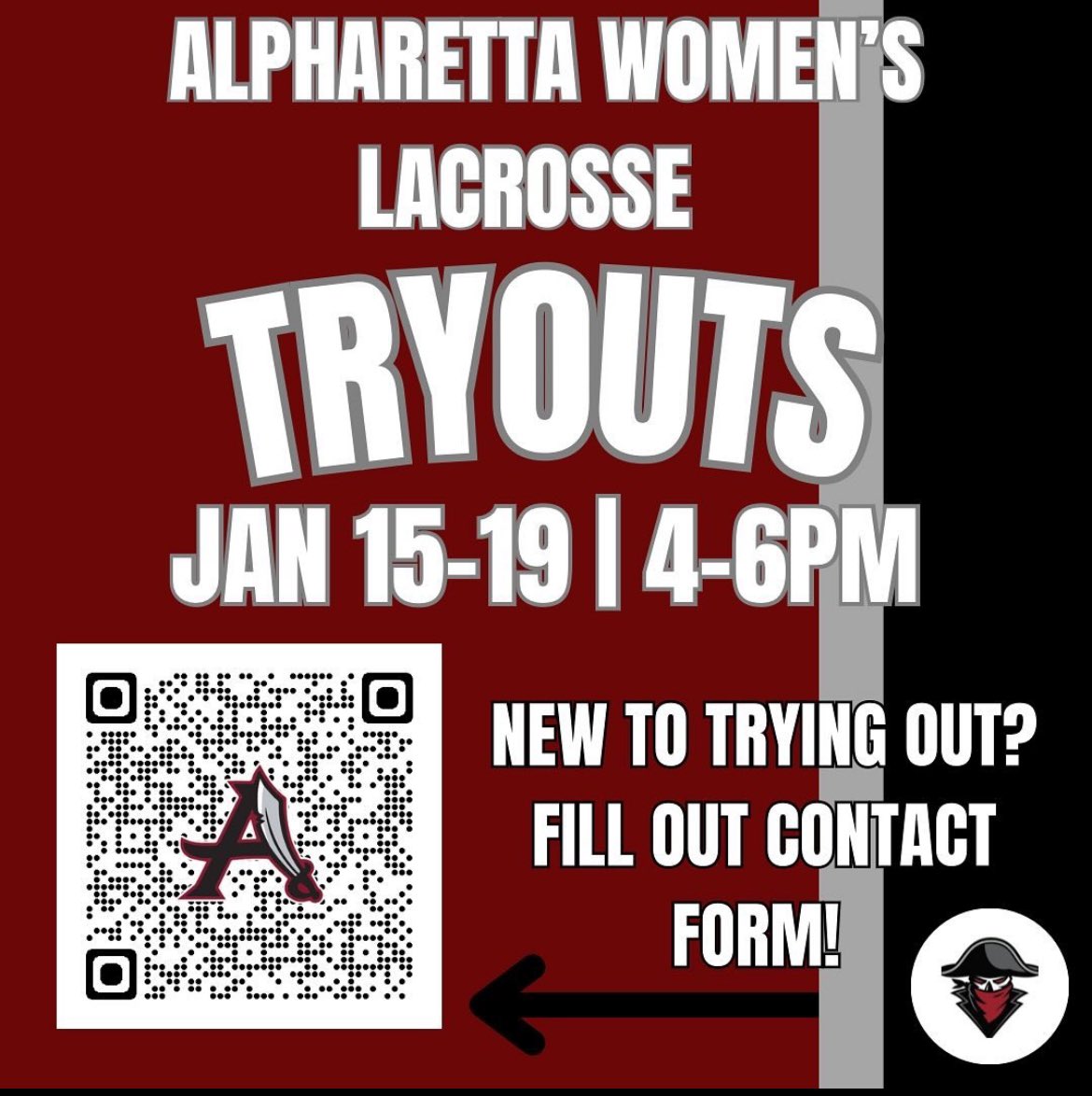 The Girls lacrosse team is looking for new players who would like to try the sport out this spring. We are looking for new players in grades 9-11.  Tryouts begin Jan 15 from 4-6 pm on the turf field. Come out and join us! allenk2@fultonschools.org