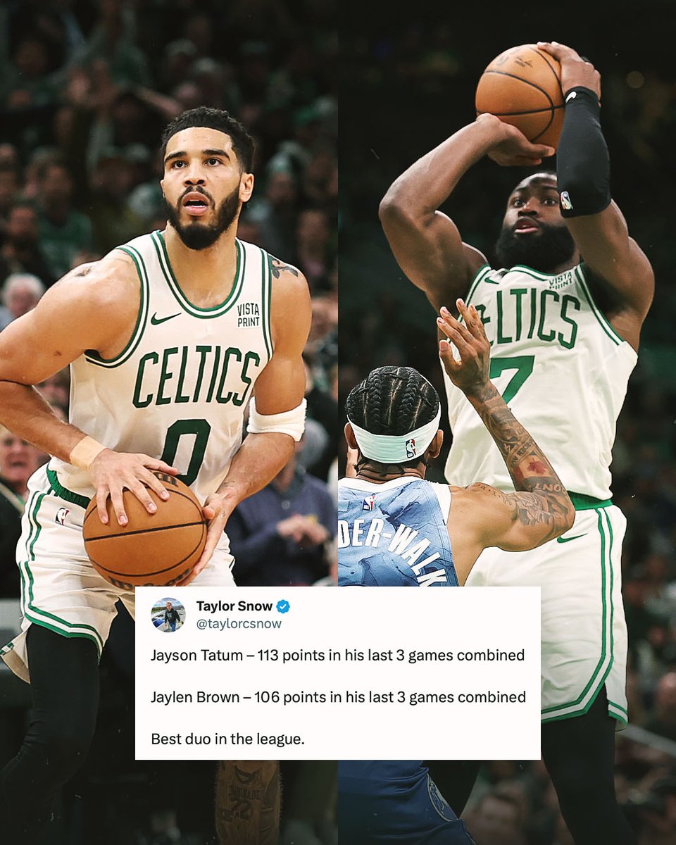 celtics's tweet photo. our fav duo, your fav duo, everyone’s fav duo https://t.co/S5NpchrRiI