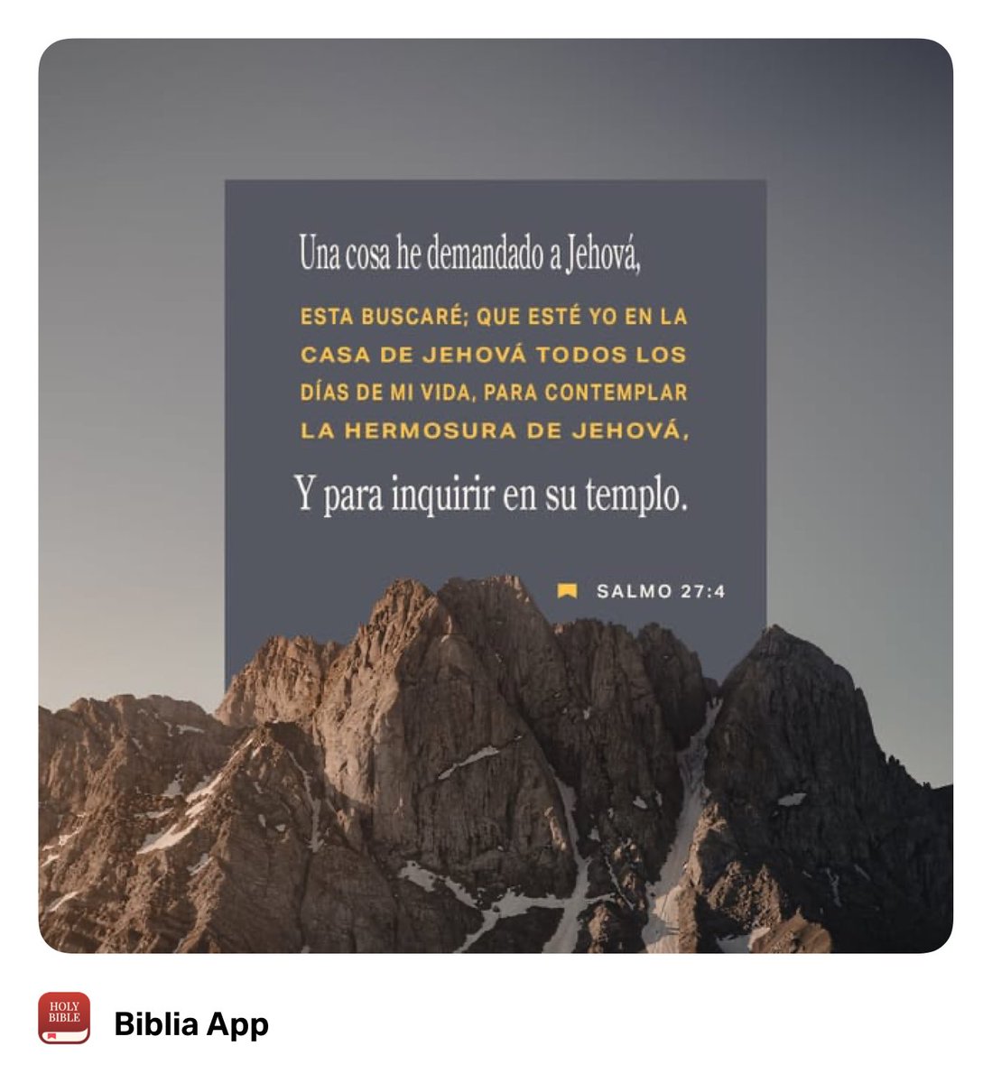 NCR0704's tweet image. #BuenasTardes #FelizJueves #Demandado #Buscaré #Cosa  #Contemplar #Vida

”Una cosa he demandado a Jehová, esta buscaré; Que esté yo en la casa de Jehová todos los días de mi vida, Para contemplar la hermosura de Jehová, y para inquirir en su templo.“
Salmos 27:4