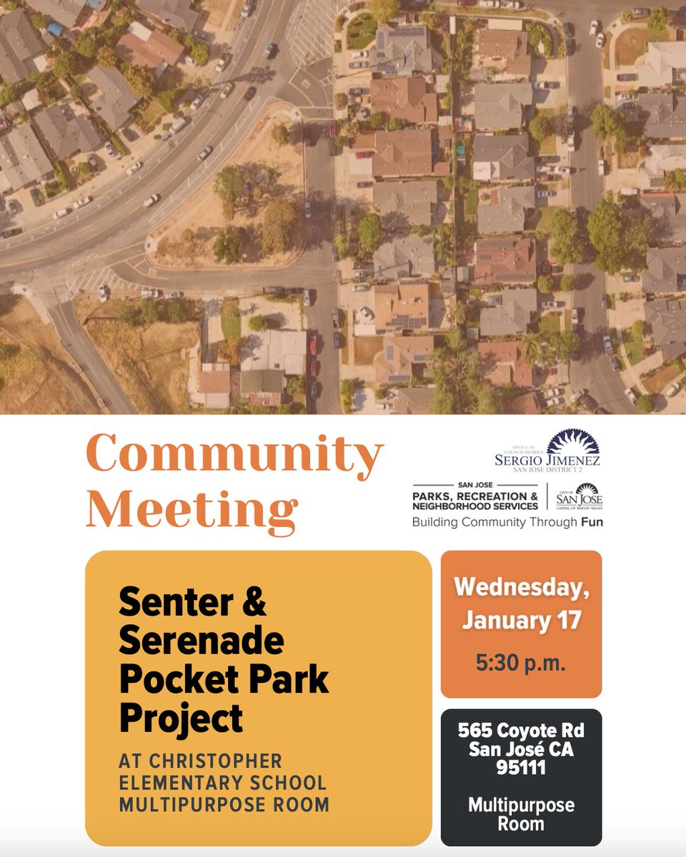 D2SergioJimenez's tweet photo. We're turning a vacant #SJD2 parcel at Senter Rd & Serenade Wy into a beautified pocket park that neighbors can appreciate & use. Join our Community Meeting w/ @sjparksandrec next Wednesday: https://t.co/sxuH3xEUoR