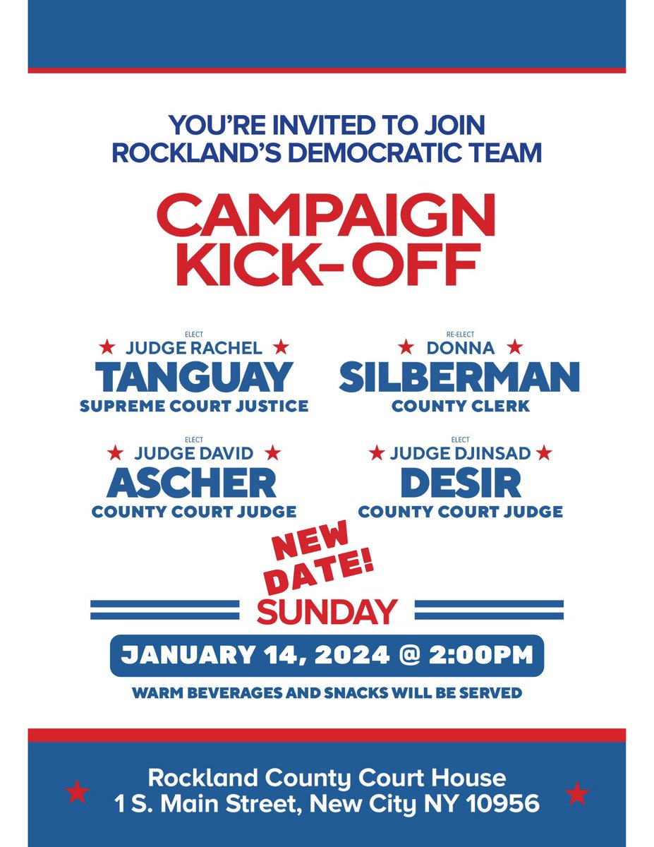 Help support Rockland judicial candidates at Sunday's gathering at the courthouse steps.