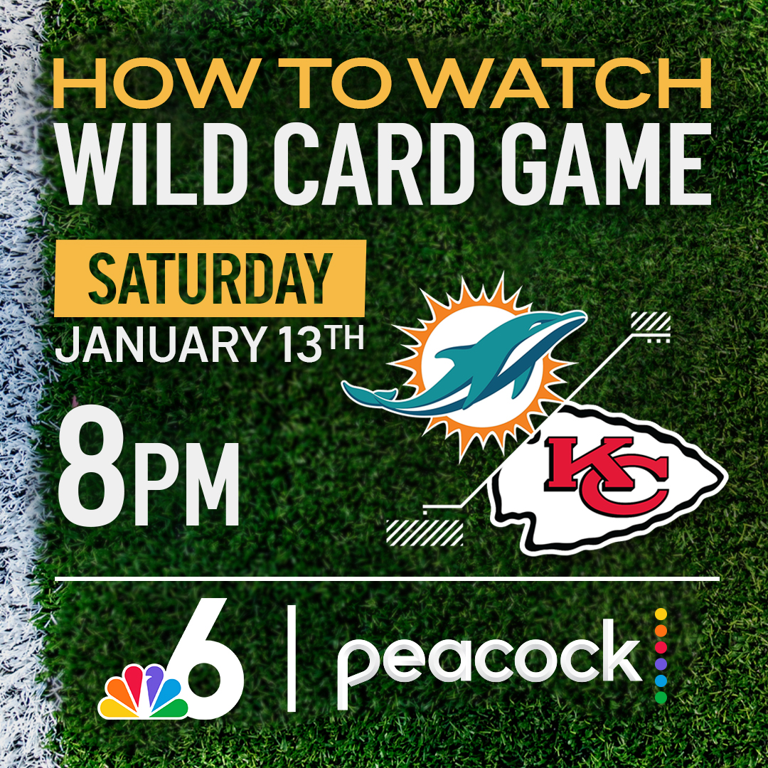 nbc6's tweet photo. For the first time in NFL history, a streaming service will be the exclusive home for an NFL playoff game — and what a game it will be! Here's how you can watch the Miami Dolphins take on the Kansas City Chiefs: https://t.co/8ai1yTy8Am https://t.co/yk3wAAaNiT