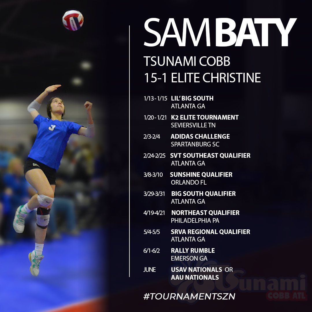 SamBaty2027's tweet photo. Getting it started this weekend at @LilBigSouth
#gobigwave #tournamentszn @TsunamiVBall https://t.co/HmBbD7Z7Au