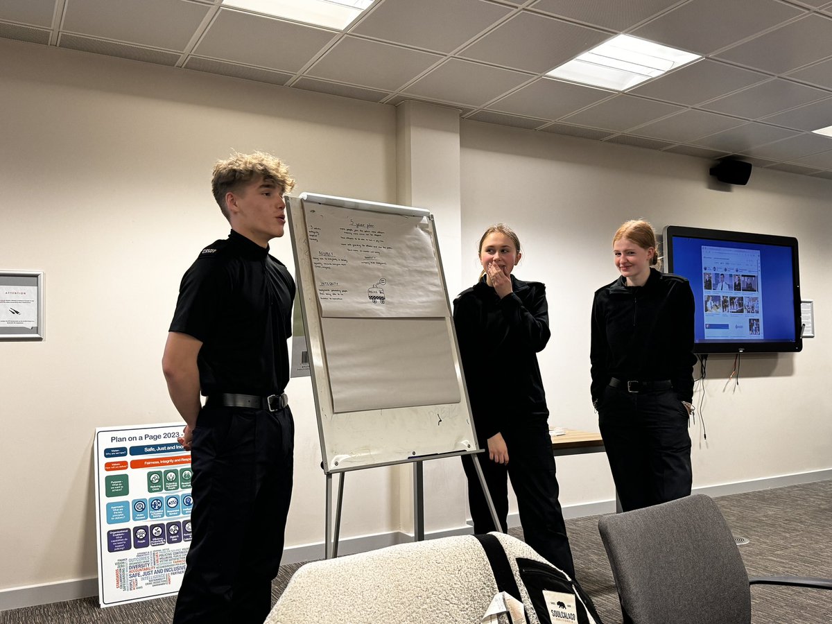 Our Wakefield Police Cadets took on the role of Chief Constable for the evening by writing their own version of the Policing Strategy ‘Plan on a Page’.

Encouraging our Cadets to have a voice &amp; influence in building a positive, relevant 21st century policing. 👌