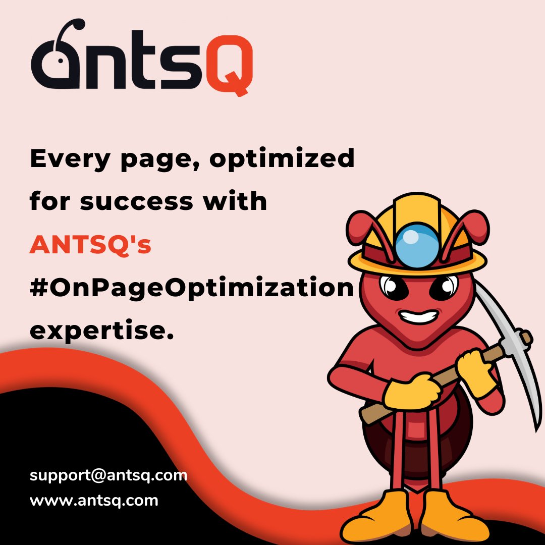 Every page, optimized for success with ANTSQ's #OnPageOptimization expertise.

#ANTSQ #OnPageOptimization #SEOstrategy #DigitalMarketing #OnlineSuccess #OptimizedPages #SearchEngineRanking #WebsiteOptimization #KeywordResearch #ContentOptimization