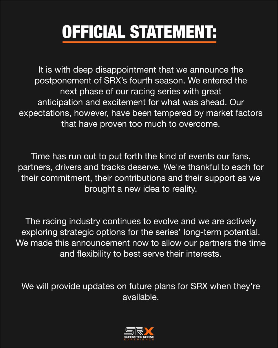 Official Statement from SRX.