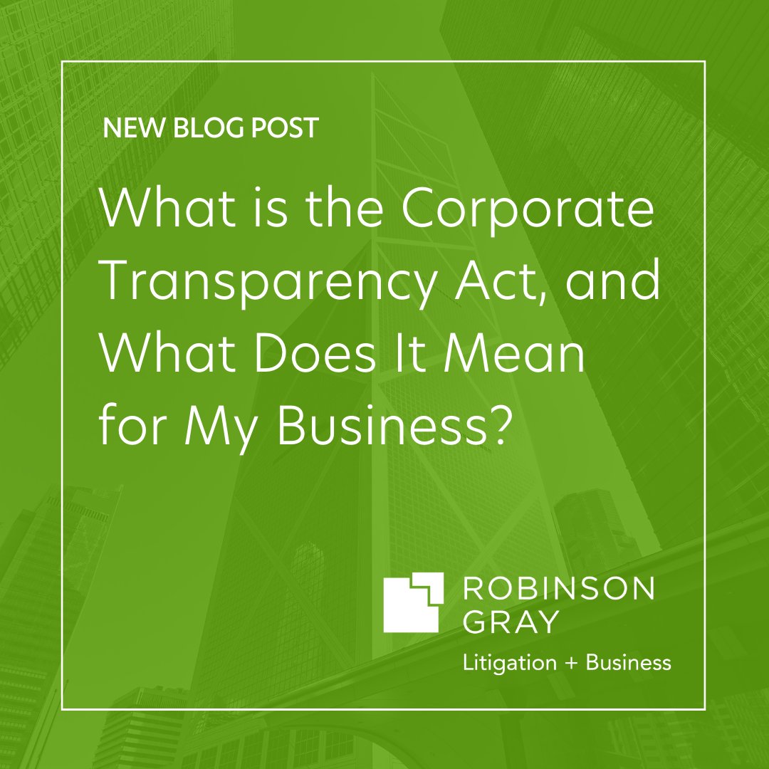 RobinsonGraySC's tweet image. RG attorney Maura Greg breaks down the need-to-know information about the Corporate Transparency Act, which went into effect Jan. 1, 2024, in a new blog post.

Read what it could mean for you and your business here: bit.ly/48KwXqW