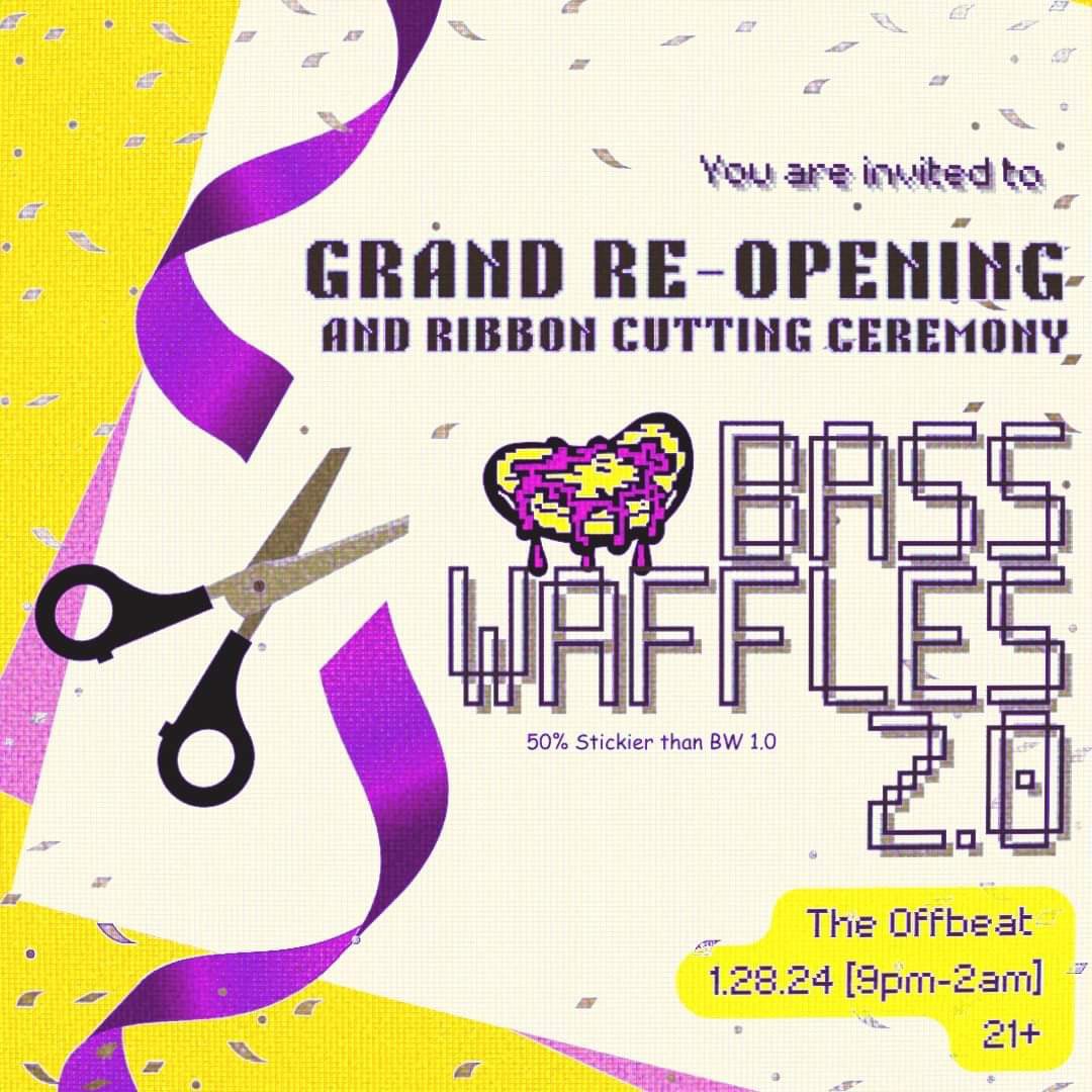 🎉🍽️ Introducing BASS WAFFLES 2.0! Bigger, better, and 50% stickier than its predecessor! BW 2.0 is the upgrade you've been craving. Faster processing. Larger storage. Max functionality. We’re talkin’ multi-faceted fandangling coming’ out the wazoo! 🤯

#BW2point0 #GrandReOpening