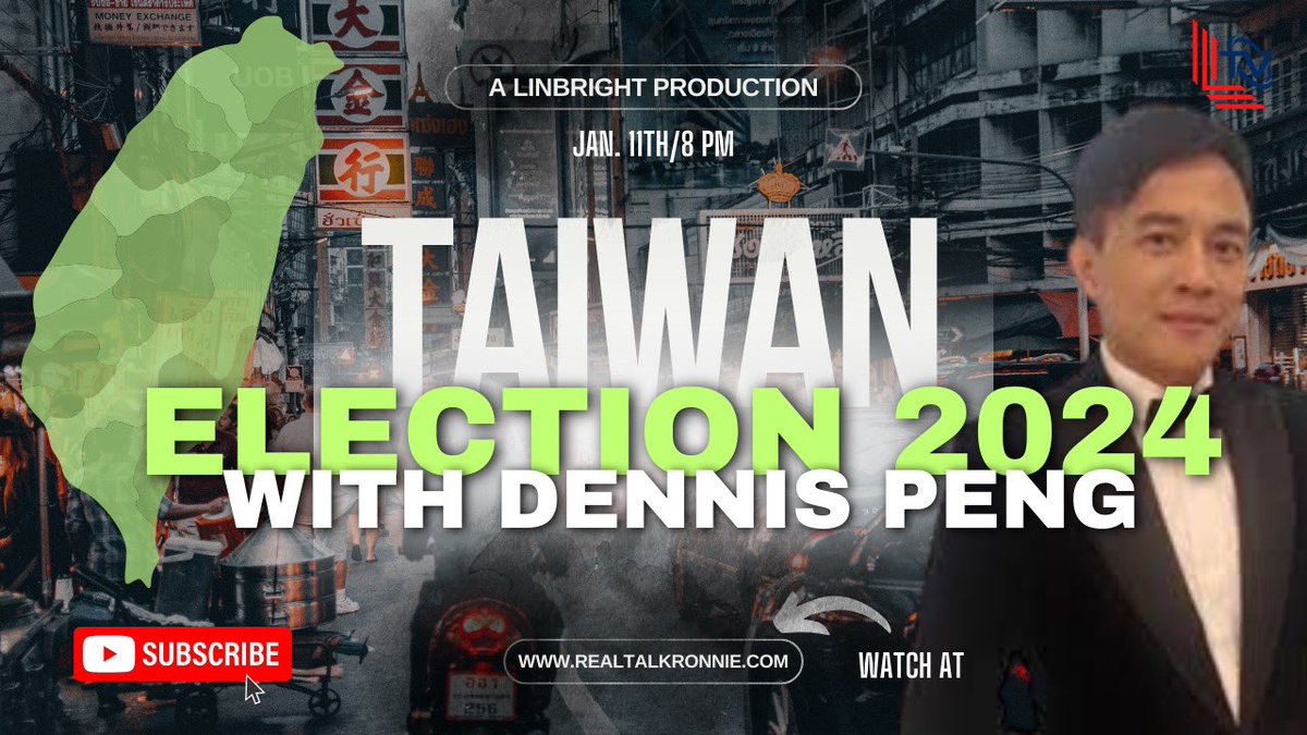 RonaldJosephLin's tweet image. TONIGHT @ 8:00 PM, “Real Talk With Ronnie” is back for a special Election Episode covering the upcoming Taiwanese Presidential Election that is set to take place on Saturday (1/13/2024).

Watch the show directly from our website RealTalkRonnie.com at 8 PM EST!