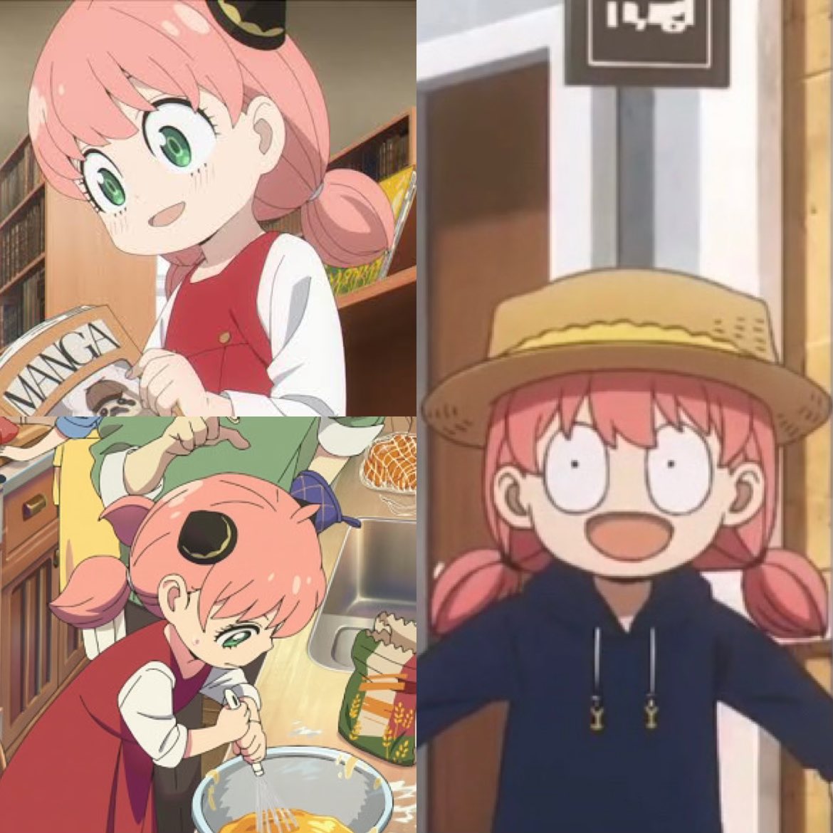 lauuzer's tweet image. loid canonically being the one who buy and chooses anya’s outfits, and him preferring to style her hair in twin tails, just proves to me that he is the ultimate girl's dad