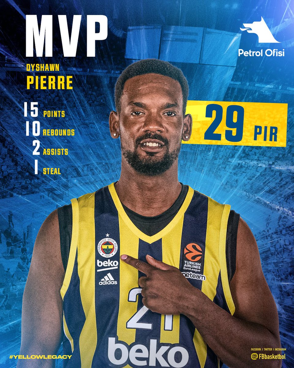MVP MVP MVP! 🔥

👉 Dyshawn Pierre! 👏 

#YellowLegacy #BugündenYarınaHazır