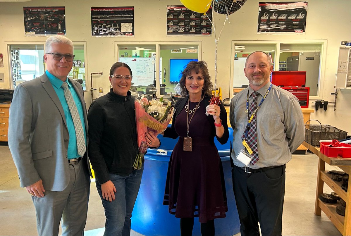 mcps_va's tweet photo. 🍎🏆 MCPS Teacher of the Year🏆🍎

We're excited to announce Ms. Candace Carrier has been named the 2023-2024 MCPS Teacher of the Year! 

Ms. Carrier teaches welding and small engine repair at Blacksburg High School. 

#WeAreMCPS https://t.co/VWO8Lt58lU