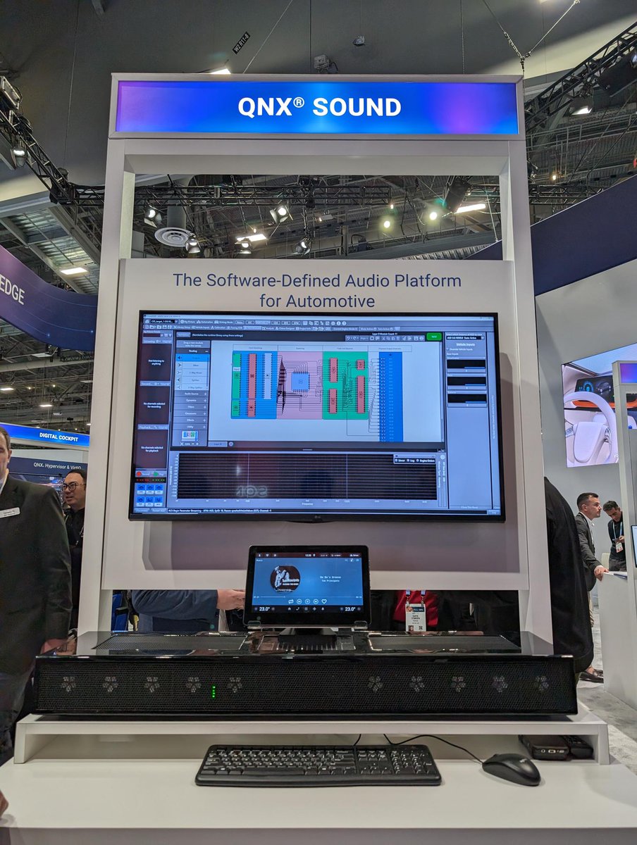 BlackBerry's tweet image. Explore QNX Sound, the end-to-end software solution for automotive audio, spanning from next-generation automotive SoCs and DSPs to virtualization and the cloud, at #CES2024 (booth #4224). 

#automotive #SoftwareDefinedAudio #EV