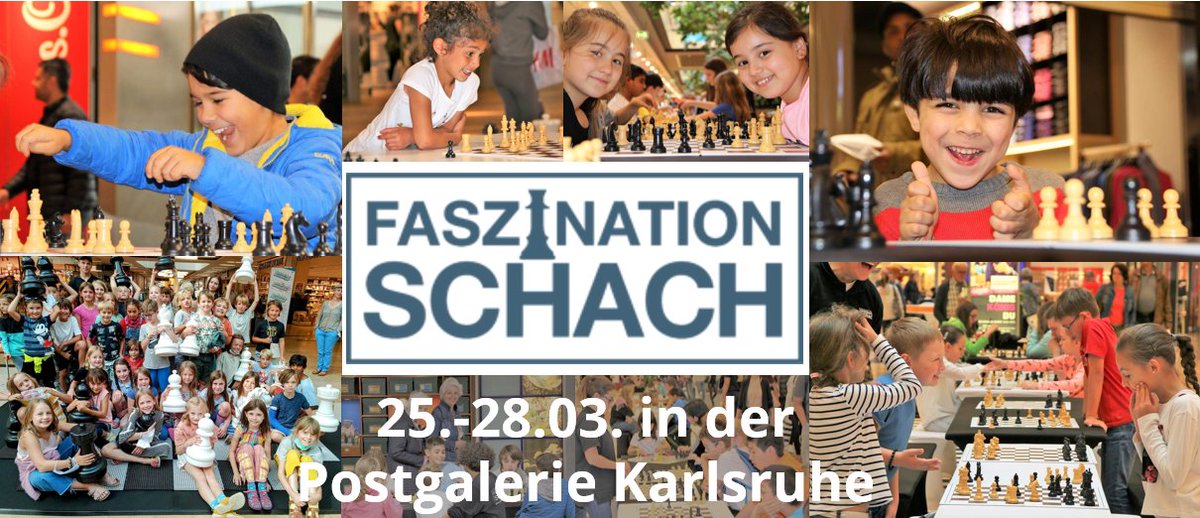 KSFJugend's tweet photo. In der ersten Osterferienwoche ist es endlich soweit: Großmeister Sebastian Siebrecht @SebastianSiebr5  kommt mit seiner Tour “Faszination Schach” nach Karlsruhe. Komm vorbei! 👉👉👉 25.-28.03. Postgalerie Karlsruhe https://t.co/xxzZclDa13