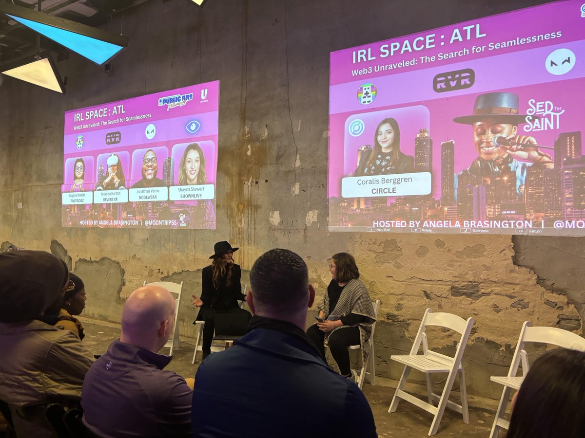 moontripss's tweet photo. That's a wrap, ATL! #IRLSPACE is heading to Miami next.

Check the site and IG Stories for more pics and vids.
https://t.co/JopkdsIj6z 
#IRLSPACEATL @circle @hedera @swirldslabs @zenobiaZAG @_polydogz @reverexr @node_wear @shown_live @UnderAtlanta https://t.co/7juD540TFg