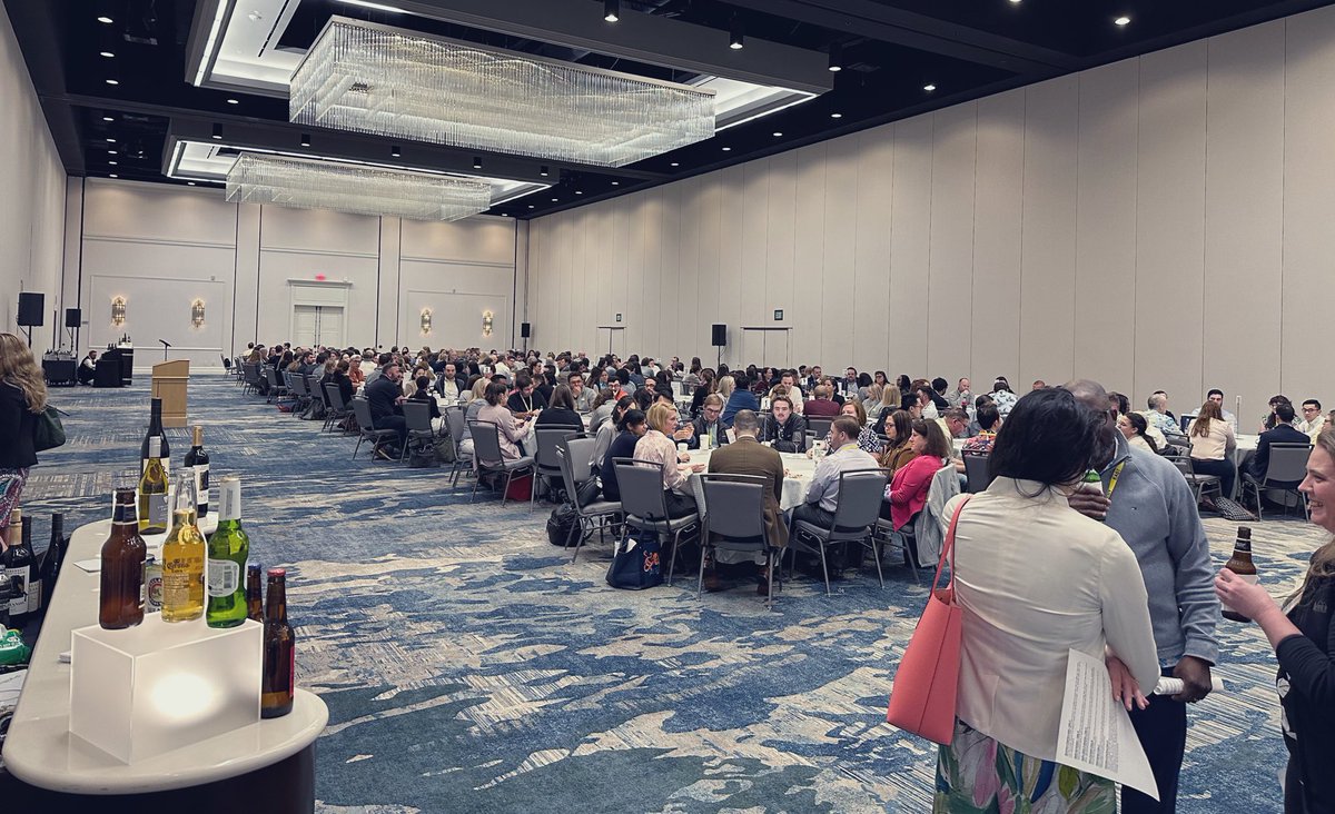It’s a packed room at the No Suits No Problem networking event at #EAST2024. This picture sums up why @EAST_TRAUMA is such an amazing organization to be a part of!