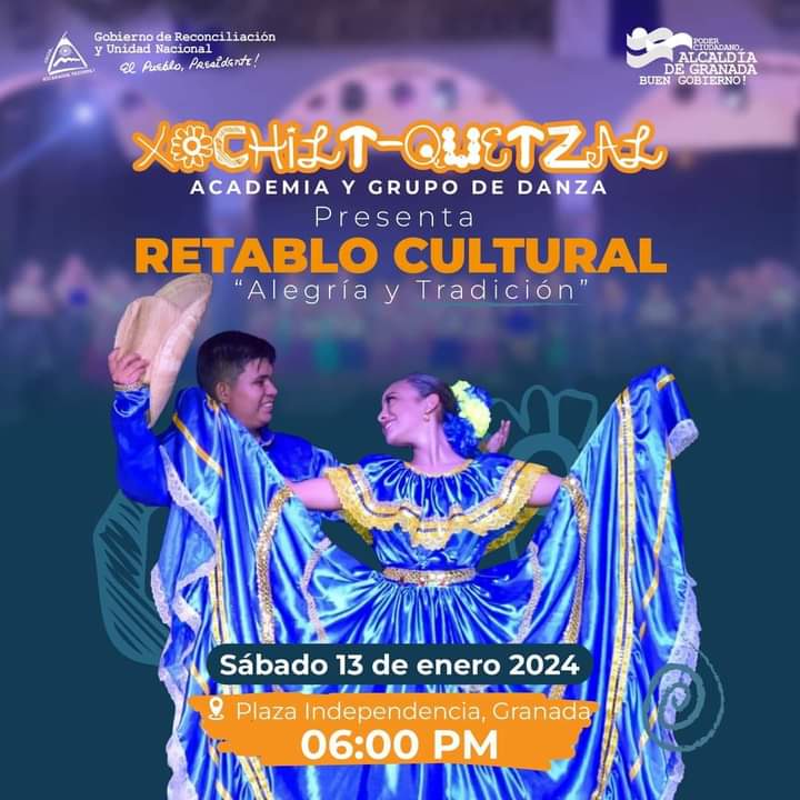 La Academia y Grupo de Danza Xochilt - Quetzal, te invita al Retablo Cultural 'Alegría y Tradición' 💃🕺🎆🎶

📍Plaza Independencia, Granada.

#2024HaciaNuevasVictorias #AlcaldiaDeGranada
