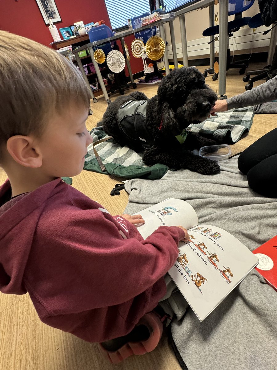 1st grade readers did a fantastic job sharing their books with Bowie today! Grateful for our monthly visits from Soul Harbor Ranch!