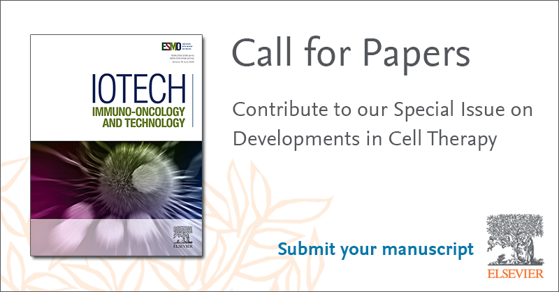 We are inviting submissions for our Special Issue on Developments in Cell Therapy @esmo_iotech . Submission deadline: 8 March 2024. Find out more and submit your manuscript ➡️ spkl.io/60154sUYl @esmo_iotech