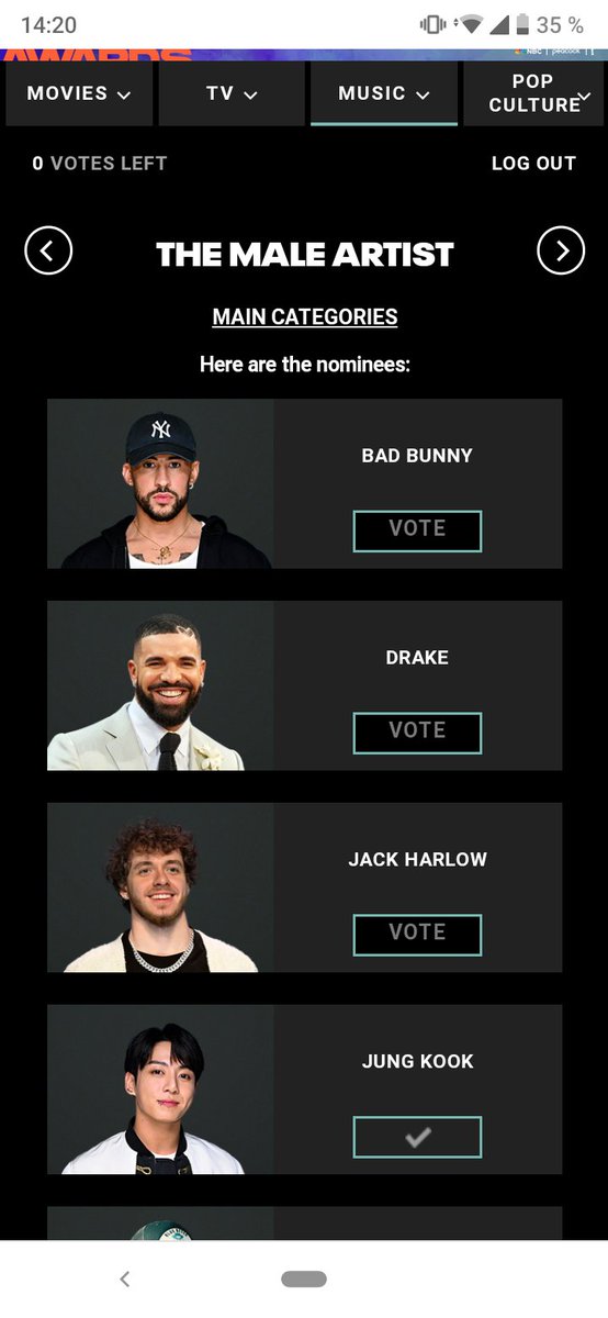 Btsforeverarmy7's tweet photo. "People Choice Awards 2024"

Jungkook esta nominado en 4 categorías :

 The Male Artist 
The Pop Artist 
The New Artist 
The Collaboration Song 
Seven (ft. Latto)

Les recuerdo que se vota por categoría  , por correo y un voto al día 

Termina: 19/1
 https://t.co/jYSqSsF5iL https://t.co/keSKVkPINH