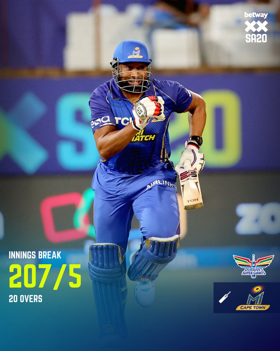 SA20_League's tweet photo. The score to beat. 
#DSGvMICT #WelcomeToIncredible https://t.co/MMBYGrS6ie