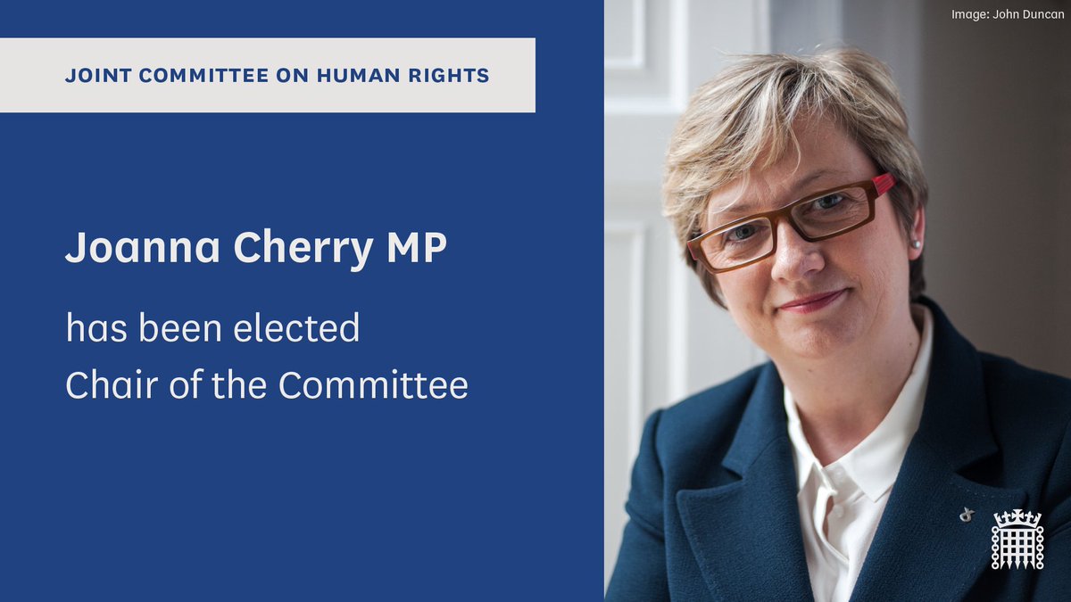 At this week’s Committee meeting, Joanna Cherry MP was elected by members as our new Chair. You can read more about the Committee’s work here: committees.parliament.uk/committee/93/h…