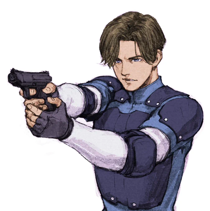 #1日1ラクガキ 今日(もう昨日か)PCが作業中に落ちるという恐怖体験をしたので、今ならバイオシリーズどれを遊んでも全く怖くないだろうな‥‥