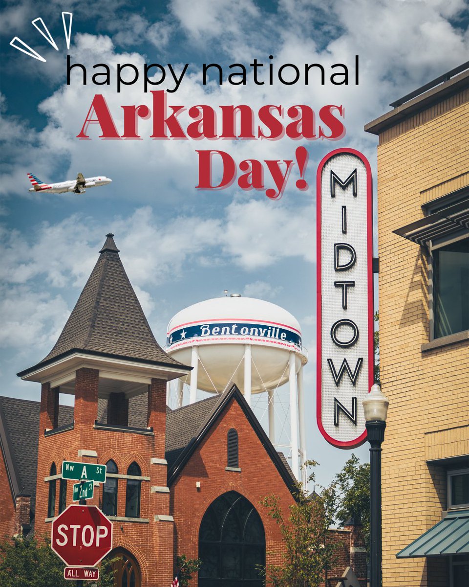 flyxna's tweet photo. Happy National Arkansas Day! 🤩 Love our home state and connecting travelers to and from Northwest Arkansas ✨
.
.
#nationalarkansasday #naturalstate #connecting #flyxna #NWArk https://t.co/6xSKdC1WeP