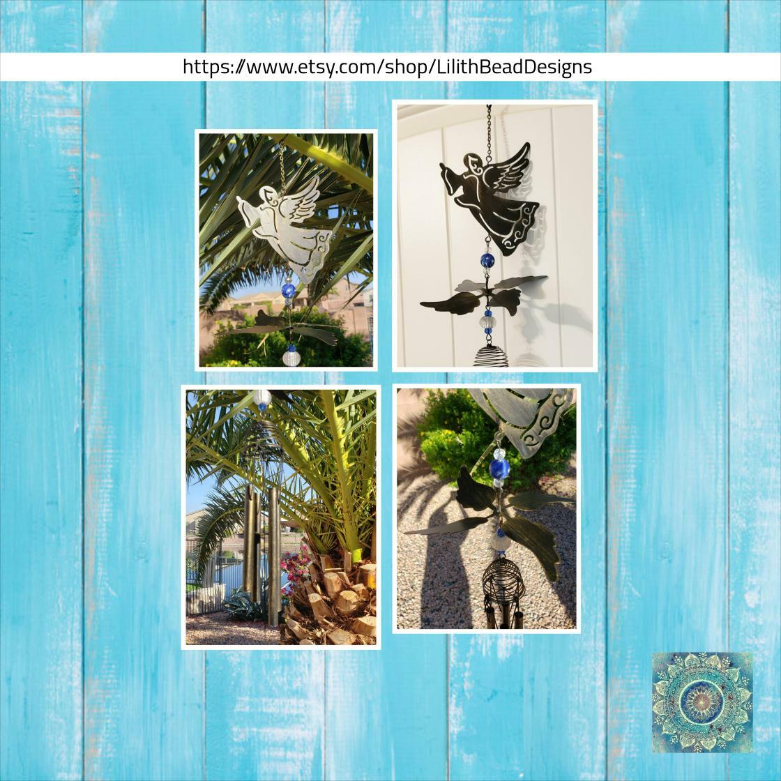 BeadLilith's tweet image. Angel Garden Windchimes, Whimsical Angel Decor, Balcony and Patio Decorations, Serene Tone Wind Chimes, Sympathy Gift, memory gift #GriefGift #MemoryGift 
$30.00
➤ etsy.com/listing/158789…