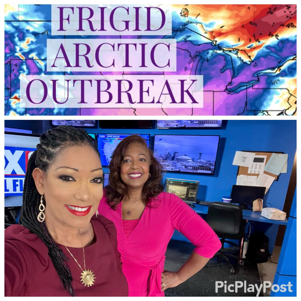 LizReyesFOX8's tweet photo. At Noon @FOX8NOLA #News #nola. Hello Thursday & get ready for another #bigstormsystem arriving Friday . At Noon @NicondraNorwood has more on what to expect ….plus #coldtemps next week with weather that could possibly #burstpipes. https://t.co/dwkCHRfF5k