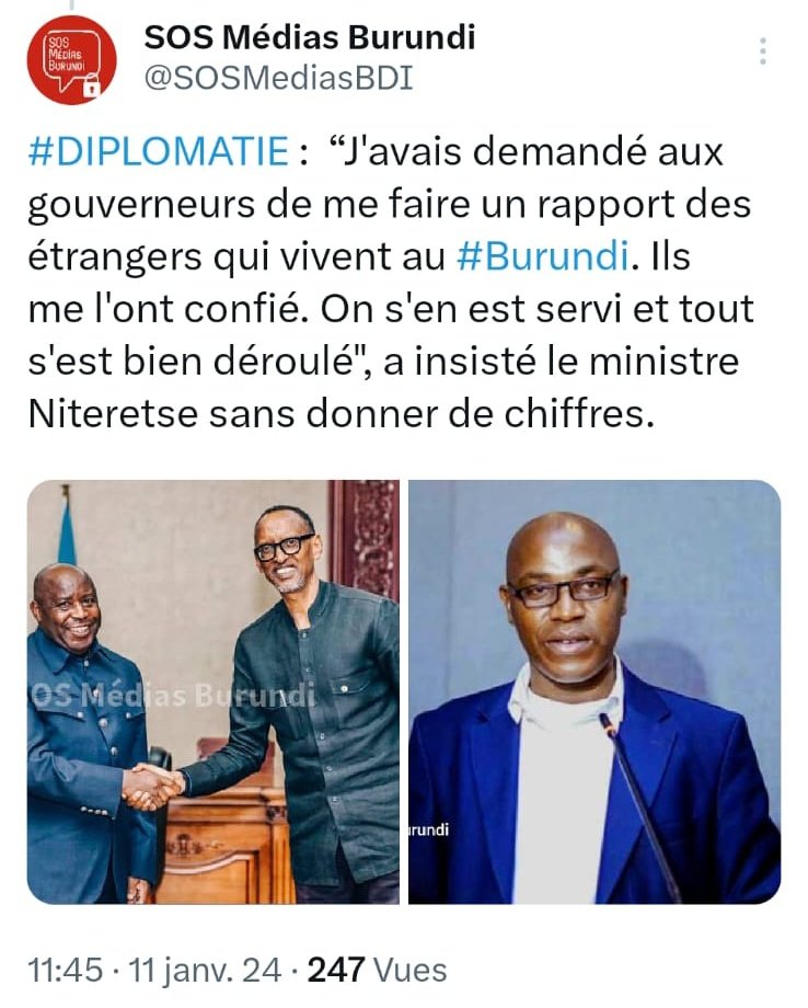TEDDYMAZINA's tweet photo. #Burundi
#Rwanda

#AffaireNdagara 

⚠️ Triste... cerveau de poisson rouge ? 

 Non de #Ndagara !

🔴Getting report that 30 Rwandans were deported and some of them are injured.

More info to Come https://t.co/jainJTb4vD