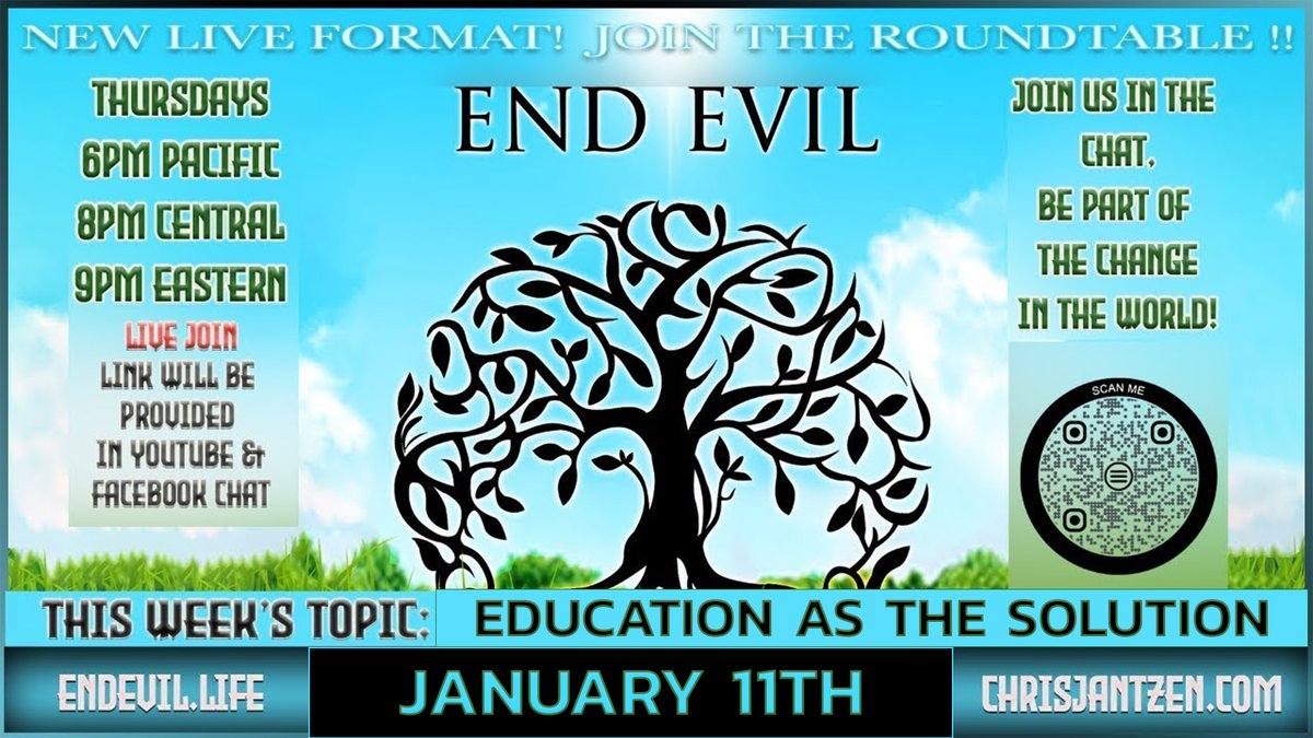 NaturalFreedomA's tweet photo. LIVE ROUNDTABLE TONIGHT!  ALL WELCOME.  IS EDUCATION THE SOLUTION????https://t.co/qkDFvRCKTB.  . https://t.co/zDqEb5ARAj