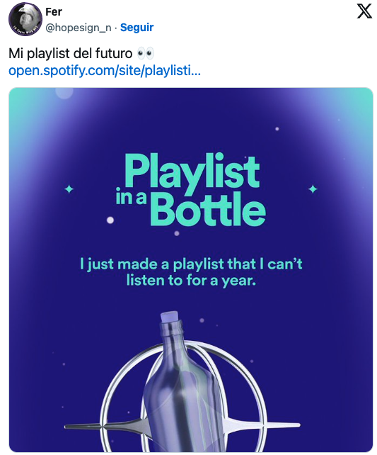 ¿Ya tienes lista tu playlist del futuro?🤩🤔 puedes hacerlo con la nueva función de <a href="/Spotify/">Spotify</a> que en base a 3 canciones que elijas, su IA te hará una playlist con tus posibles gustos musicales 😱🎵¡Llegando así a una nueva experiencia musical!🙌