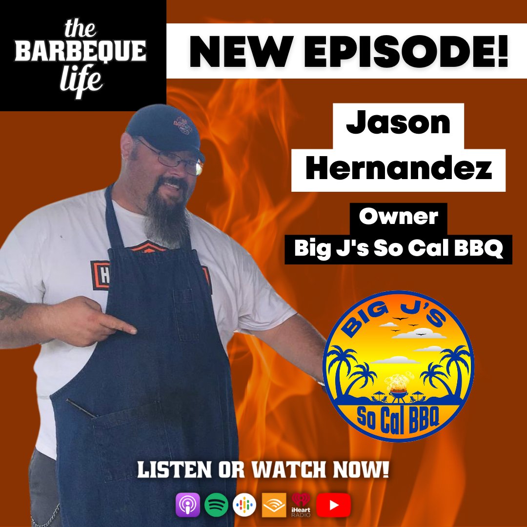 So excited for this episode of The Barbeque Life with Jason Hernandez, Owner of <a href="/BigJsSoCalBbq/">Jason Hernandez</a>!

“What our past is, isn’t our future.”

Tune in here: bit.ly/thebbqlifeep80
Watch here: youtu.be/bFPkwq83Ckg

#BBQTwitter #BBQEntrepreneur #BBQPodcast #BBQLovers #CaliforniaBBQ