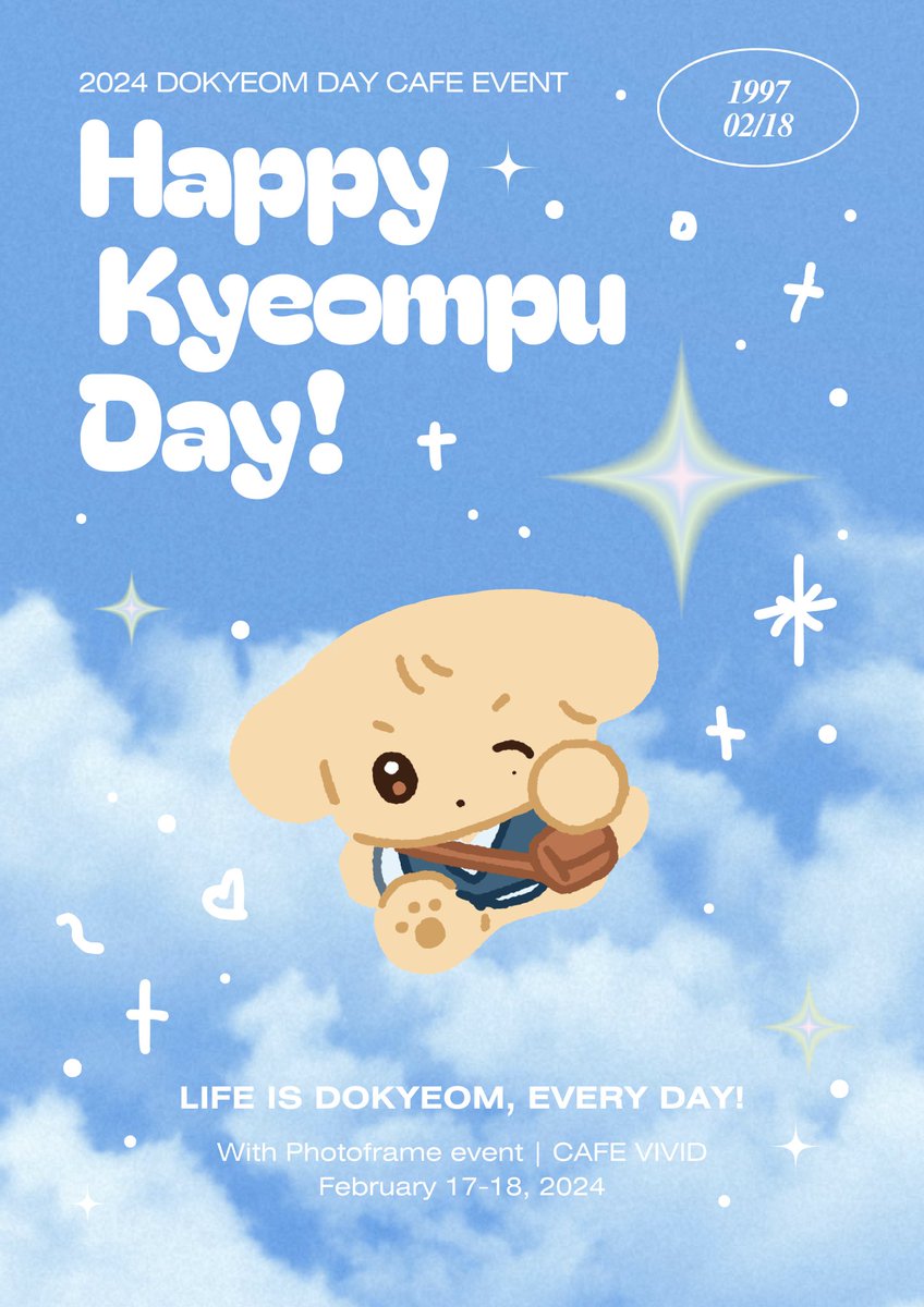 HAPPYKYEOMPUDAY's tweet photo. ⊹˚⋆
𝙇𝙄𝙁𝙀 𝙄𝙎 𝙆𝙔𝙀𝙊𝙈𝙋𝙐, 𝙀𝙑𝙀𝙍𝙔 𝘿𝘼𝙔!

2024 HAPPY DOKYEOM DAY
ʙɪʀᴛʜᴅᴀʏ ᴄᴀғᴇ &amp; ᴘʜᴏᴛᴏ ғʀᴀᴍᴇ ᴇᴠᴇɴᴛ

도겸이의 28번째 생일에
캐럿들을 초대합니다🎂

-

📍 카페 비비드
📆 02.17~02.18

#인생이_겸푸죠_매일매일이
#LIFE_IS_KYEOMPU_EVERY_DAY https://t.co/fuiGl5YL53