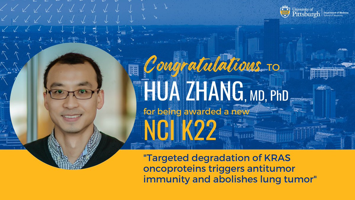 Congratulations to Dr. Hua Zhang (@HuaZhangLab) on his new @theNCI K22: 'Targeted degradation of KRAS oncoproteins triggers antitumor immunity and abolishes lung tumor'! 🎉🎊🎉