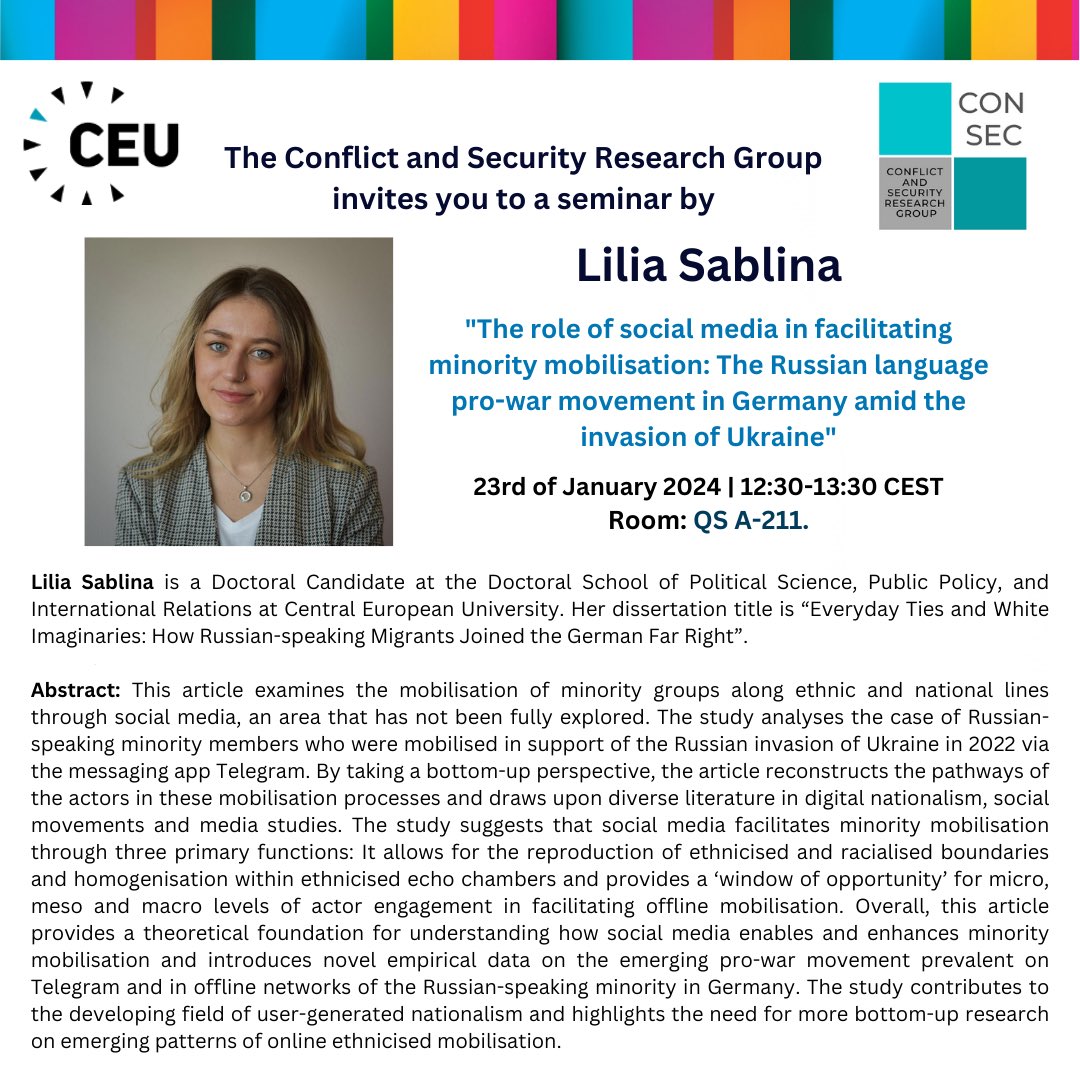 CEU Conflict and Security Research Group tweet media