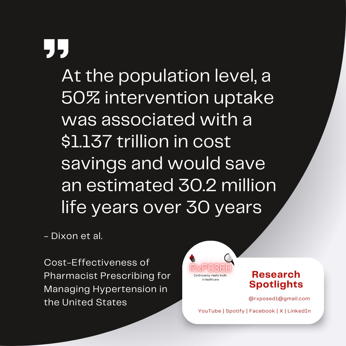 rxposed_'s tweet photo. Big News in Healthcare! Just summarized a study revealing how pharmacist-prescribing can transform hypertension care. It's about saving lives, reducing diseases, and slashing costs. But there's more to it...
Check out the key insights and surprises in the thread below. https://t.co/OCBxX4390y