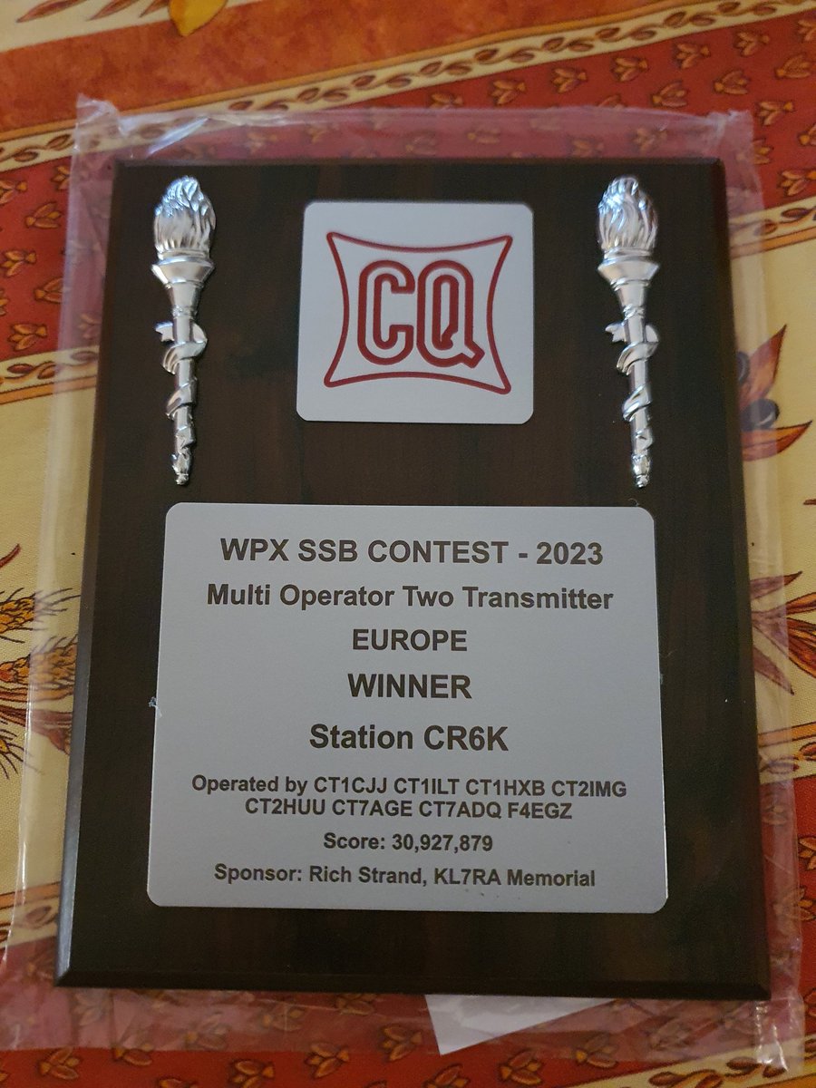 Unexpected plaque arrived Thank you Rich Strand, KL7RA Memorial #cqwpx #cqww #contesting