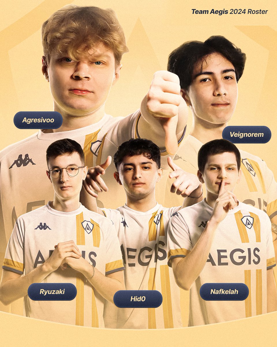 jorgevisuals's tweet photo. Poster for @Team_Aegis_ 2024 roster @LFLOfficiel https://t.co/7yp7UiSQMW