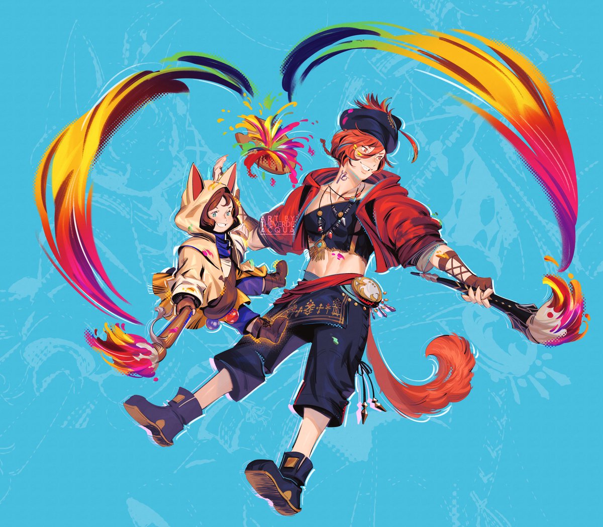 they doin a collab🥰 #FFXIVART #ffxiv