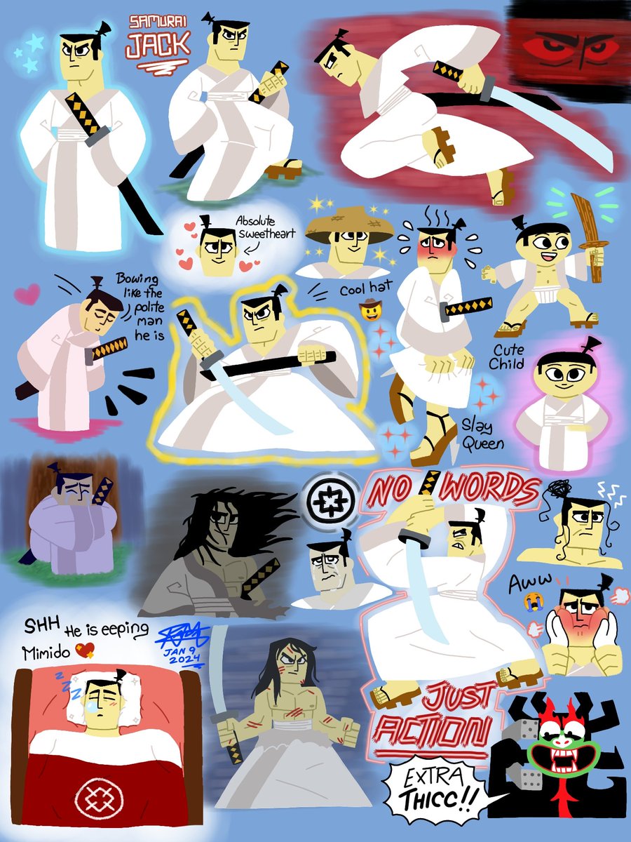 radaverseart's tweet photo. Um, well. Recently discovered some show, instantly fell in love with it and binge watched it.
First thought that came to mind: art dump.
So here it is.
Gotta get back.
Back to the past.
Samurai Jack.

#samuraijack #art #aku #extrathicc https://t.co/rDG0Fy5Bn1