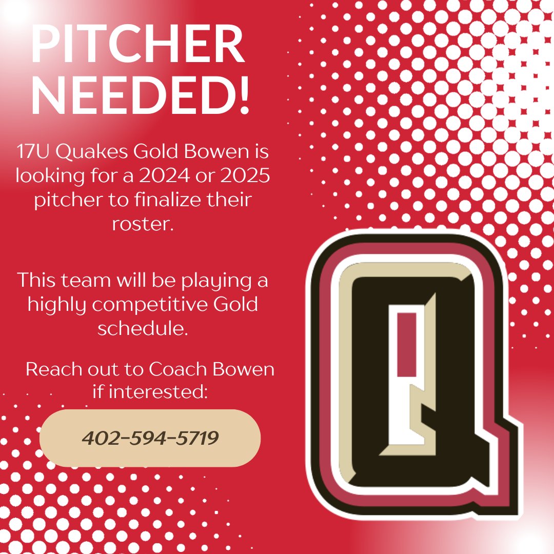 If you are a 2024 or 2025 pitcher looking for a highly competitive team for the 2024 season, reach out to Coach Bowen!