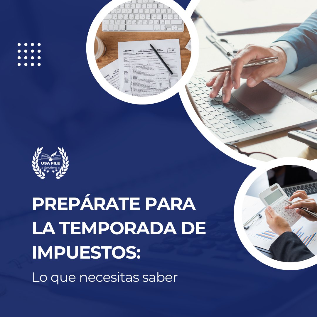 📅💼 Temporada de Impuestos 2024: Prepárate con Confianza 💼📅
La temporada de impuestos ya está aquí, ¿estás listo? 🎥✨

#TemporadaDeImpuestos2024 #PreparaciónFiscal #AsesoríaFiscal #USAFileSolutions #ImpuestosSinEstrés #Taxes #Tax2024