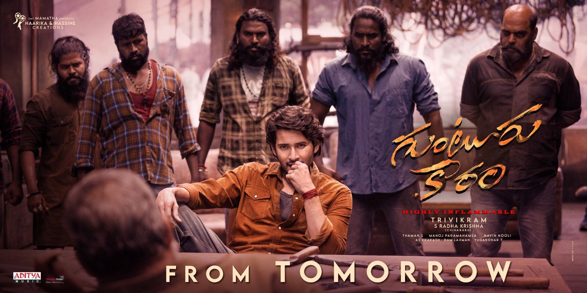 SSMBGlobalFC's tweet photo. మరికాసేపట్లో రమణగాడి విధ్వంసానికి శ్రీకారం 🤩🌶️

#GunturKaaram premieres will take off in a few hours! ❤️‍🔥

Super 🌟 @urstrulyMahesh #Trivikram @MusicThaman @sreeleela14 @meenakshiioffl @vamsi84 @manojdft @NavinNooli #ASPrakash @Yugandhart_ @haarikahassine @adityamusic https://t.co/wEnxCyIEYn